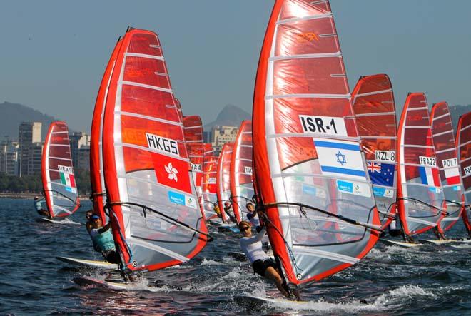 Aquece Rio - RS:X women's fleet on day 1 © ISAF 